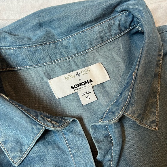 Sonoma XS Jean T-Shirt Button-up NWT - Picture 4 of 6